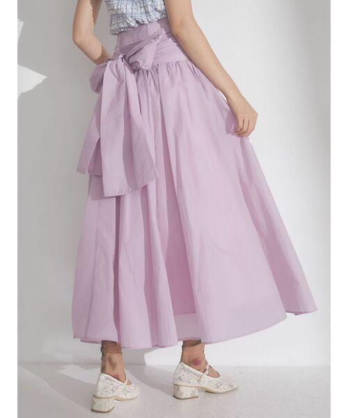 merry jenny（メリージェニー）の「wrapリボンタフタスカート（スカート・レディース・ピンク/オフホワイト/ブラック・FREE）」の18枚目の写真