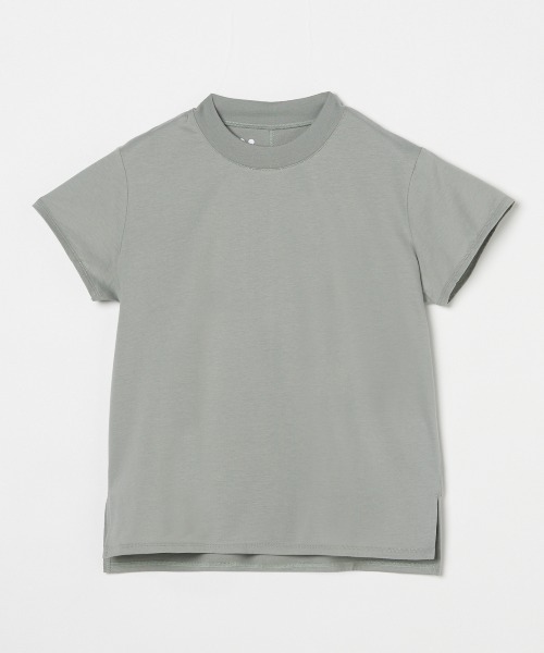 three dots(スリードッツ)の「サンデッドジャージー ミニTシャツ(Tシャツ/カットソー・レディース・ホワイト/ブラック/ライトグリーン/ネイビー・MEDIUM/SMALL)」の4枚目の写真