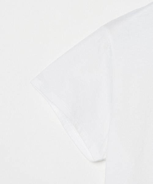three dots(スリードッツ)の「サンデッドジャージー ミニTシャツ(Tシャツ/カットソー・レディース・ホワイト/ブラック/ライトグリーン/ネイビー・MEDIUM/SMALL)」の7枚目の写真