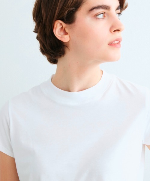 three dots(スリードッツ)の「サンデッドジャージー ミニTシャツ(Tシャツ/カットソー・レディース・ホワイト/ブラック/ライトグリーン/ネイビー・MEDIUM/SMALL)」の11枚目の写真