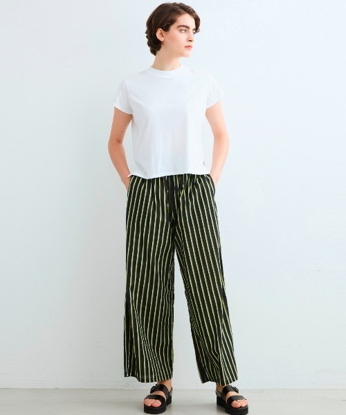 three dots(スリードッツ)の「サンデッドジャージー ミニTシャツ(Tシャツ/カットソー・レディース・ホワイト/ブラック/ライトグリーン/ネイビー・MEDIUM/SMALL)」の12枚目の写真