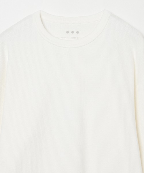 three dots(スリードッツ)の「スーピマベアワッフル スウェットシャツ(スウェット・メンズ・ホワイト/ブラック/ライトグリーン・LARGE/MEDIUM/SMALL)」の15枚目の写真