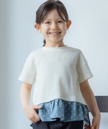 THE SHOP TK （ザ ショップ ティーケー ）の「◆【110-150】ドットレイヤード風チュニックトップス（Tシャツ/カットソー・キッズ）」