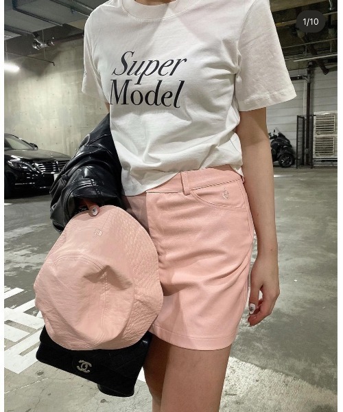 epine（エピヌ）の「e low mini skirt leather（スカート・レディース・ホワイト/ピンク・M/S）」の2枚目の写真