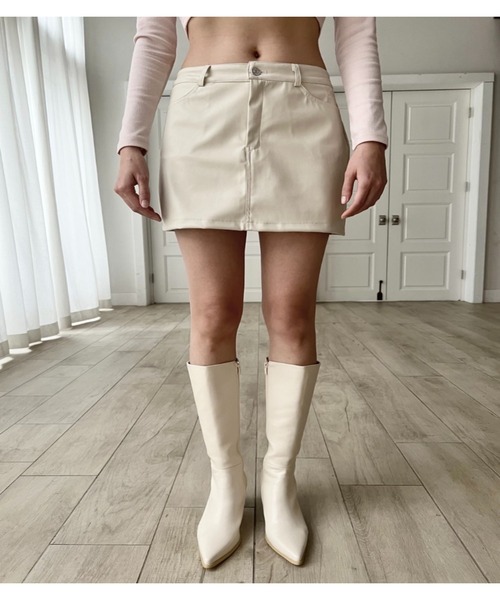 epine（エピヌ）の「e low mini skirt leather（スカート・レディース・ホワイト/ピンク・M/S）」の5枚目の写真