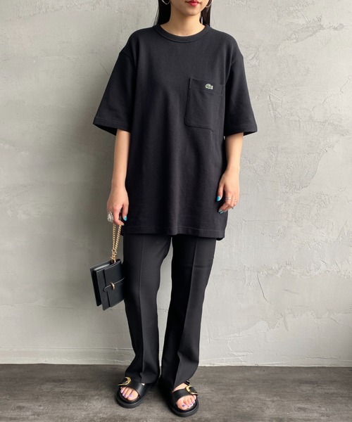 tシャツ 「LACOSTE/ラコステ」 ワンポイントロゴ 鹿の子ポケットTシャツ レディース メンズ LACOSTE/ラコステ] ワンポイントロゴ 鹿の子ポケットTシャツ（T
