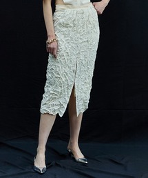 Pジャガードワッシャープリーツスカート / P Jacquard Washed Pleats Skirt