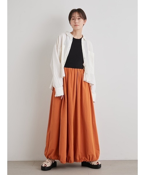 emmi（エミ）の「【emmi atelier】リネン混ビッグポケットシャツ（シャツ/ブラウス・レディース・ベージュ/ブルー/サックスブルー/オフホワイト・FREE）」の7枚目の写真