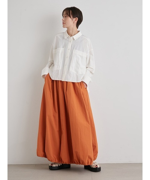 emmi（エミ）の「【emmi atelier】リネン混ビッグポケットシャツ（シャツ/ブラウス・レディース・ベージュ/ブルー/サックスブルー/オフホワイト・FREE）」の12枚目の写真