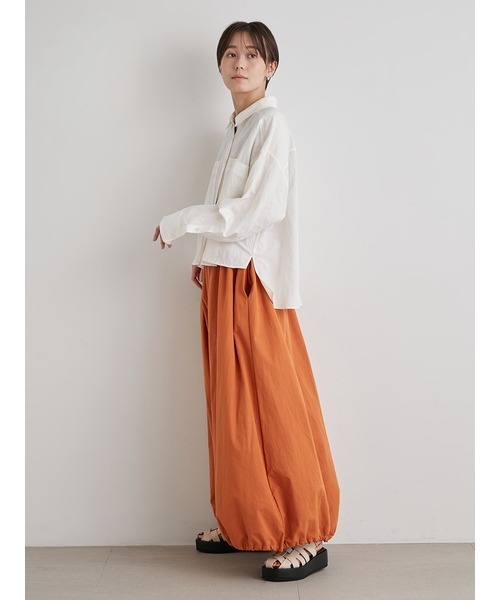 emmi（エミ）の「【emmi atelier】リネン混ビッグポケットシャツ（シャツ/ブラウス・レディース・ベージュ/ブルー/サックスブルー/オフホワイト・FREE）」の13枚目の写真