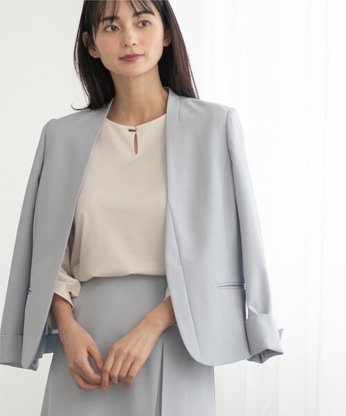 index（インデックス）の「◆ツイストスリーブトップス【接触冷感/洗濯機洗い可】（Tシャツ/カットソー・レディース・ライトブルー/イエロー系その他/オフホワイト/ネイビー・36/38/40/42）」の9枚目の写真