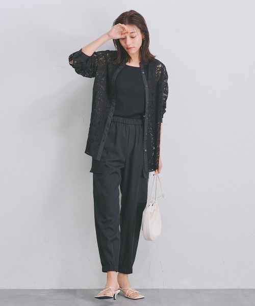 Droite lautreamont（ドロワットロートレアモン）の「リブ2WAYタンクトップ《洗濯機で洗える》（キャミソール・レディース・オフホワイト/ブラック/オレンジ・M）」の20枚目の写真