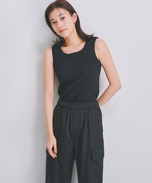 Droite lautreamont（ドロワットロートレアモン）の「リブ2WAYタンクトップ《洗濯機で洗える》（キャミソール・レディース・オフホワイト/ブラック/オレンジ・M）」の15枚目の写真