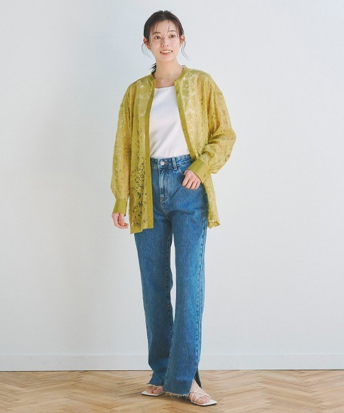 Droite lautreamont（ドロワットロートレアモン）の「リブ2WAYタンクトップ《洗濯機で洗える》（キャミソール・レディース・オフホワイト/ブラック/オレンジ・M）」の10枚目の写真