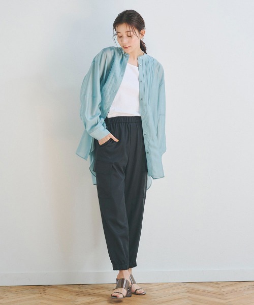 Droite lautreamont（ドロワットロートレアモン）の「リブ2WAYタンクトップ《洗濯機で洗える》（キャミソール・レディース・オフホワイト/ブラック/オレンジ・M）」の5枚目の写真