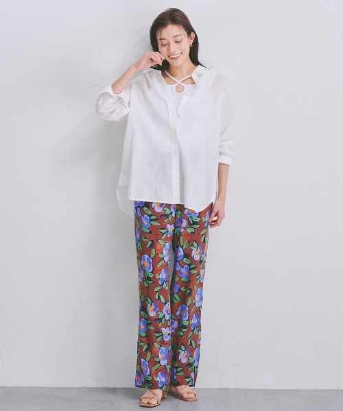 Droite lautreamont（ドロワットロートレアモン）の「リブ2WAYタンクトップ《洗濯機で洗える》（キャミソール・レディース・オフホワイト/ブラック/オレンジ・M）」の11枚目の写真