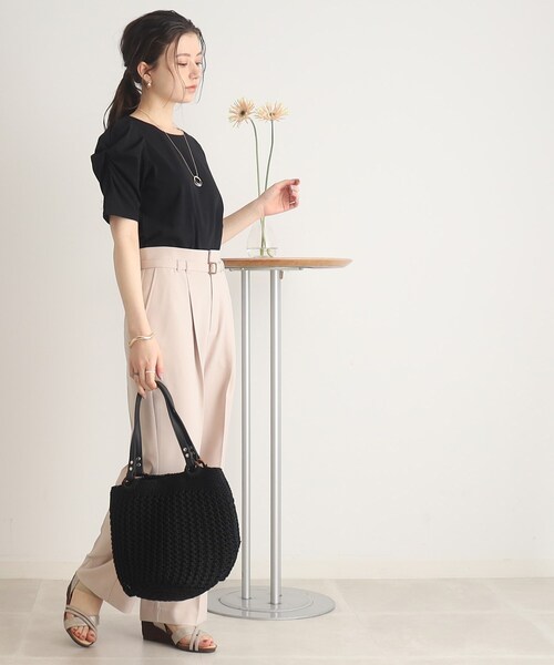 SHOO・LA・RUE（シューラルー）の「◆ウッドポイント ニット バルーン トートバッグ（トートバッグ・レディース・ブラック/グレー/アイボリー・00）」の15枚目の写真