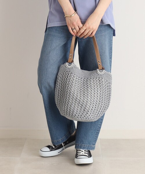 SHOO・LA・RUE（シューラルー）の「◆ウッドポイント ニット バルーン トートバッグ（トートバッグ・レディース・ブラック/グレー/アイボリー・00）」の16枚目の写真