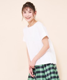 en recre（アンレクレ）の「<UVカット>バックレースデザインTシャツ（Tシャツ/カットソー）」