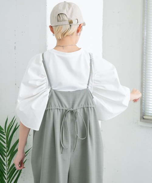 KBF(ケイビーエフ)の「ドッキングボリュームスリーブTEE(Tシャツ/カットソー・レディース・ブラック/グリーン系その他/オフホワイト・ONE)」の7枚目の写真