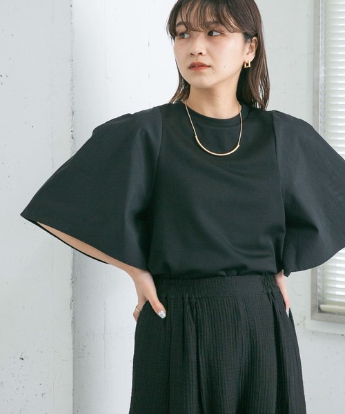 KBF(ケイビーエフ)の「ドッキングボリュームスリーブTEE(Tシャツ/カットソー・レディース・ブラック/グリーン系その他/オフホワイト・ONE)」の15枚目の写真