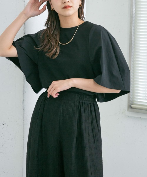 KBF(ケイビーエフ)の「ドッキングボリュームスリーブTEE(Tシャツ/カットソー・レディース・ブラック/グリーン系その他/オフホワイト・ONE)」の17枚目の写真