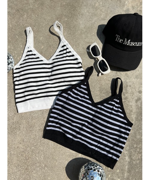 WC(ダブル シー)の「ボーダーキャミソール(キャミソール・レディース・ホワイト/ブラック・FREE)」の13枚目の写真