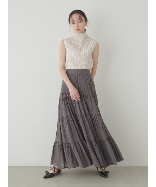 Stylevoice for xxx（スタイルヴォイスフォー）の「プリーツブルーゼノースリトップス（Tシャツ/カットソー・レディース・イエロー/グリーン/オフホワイト/ブラック・FREE）」の10枚目の写真