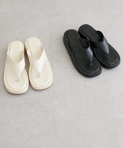 LARUTA(ラルータ)の「【LARUTA】厚底トングサンダル(サンダル・レディース・ブラック/オフホワイト・SMALL/MEDIUM/LARGE)」の14枚目の写真