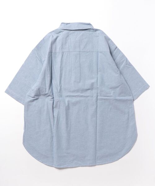 BACK NUMBER(バックナンバー)の「【BACK NUMBER】綿麻プルオーバー半袖シャツ(シャツ/ブラウス・メンズ・ブルー/ブラック・L/XL/M)」の3枚目の写真