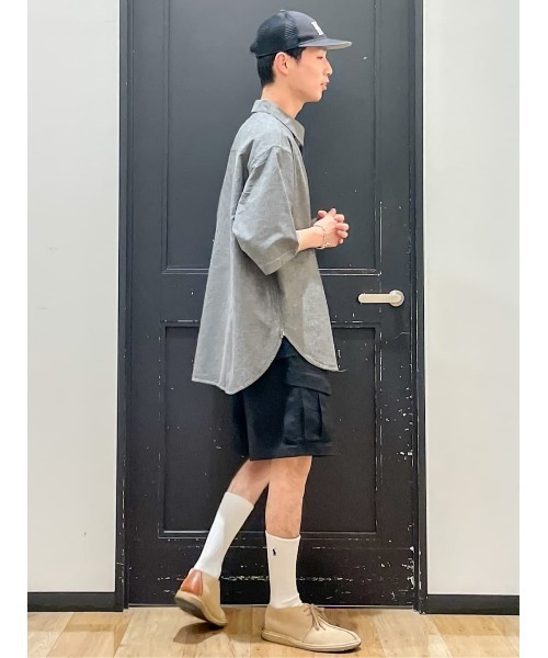 BACK NUMBER(バックナンバー)の「【BACK NUMBER】綿麻プルオーバー半袖シャツ(シャツ/ブラウス・メンズ・ブルー/ブラック・L/XL/M)」の10枚目の写真