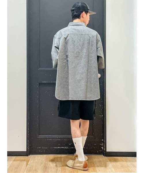 BACK NUMBER(バックナンバー)の「【BACK NUMBER】綿麻プルオーバー半袖シャツ(シャツ/ブラウス・メンズ・ブルー/ブラック・L/XL/M)」の11枚目の写真