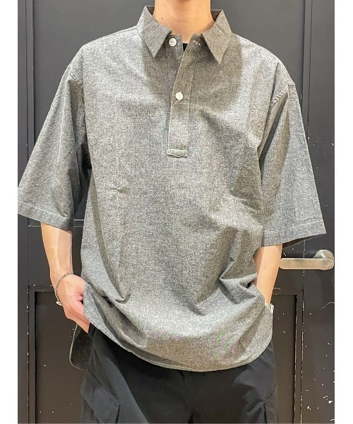BACK NUMBER(バックナンバー)の「【BACK NUMBER】綿麻プルオーバー半袖シャツ(シャツ/ブラウス・メンズ・ブルー/ブラック・L/XL/M)」の12枚目の写真
