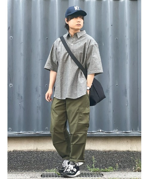 BACK NUMBER(バックナンバー)の「【BACK NUMBER】綿麻プルオーバー半袖シャツ(シャツ/ブラウス・メンズ・ブルー/ブラック・L/XL/M)」の13枚目の写真