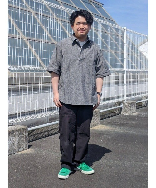 BACK NUMBER(バックナンバー)の「【BACK NUMBER】綿麻プルオーバー半袖シャツ(シャツ/ブラウス・メンズ・ブルー/ブラック・L/XL/M)」の16枚目の写真