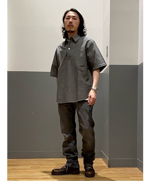 BACK NUMBER(バックナンバー)の「【BACK NUMBER】綿麻プルオーバー半袖シャツ(シャツ/ブラウス・メンズ・ブルー/ブラック・L/XL/M)」の18枚目の写真