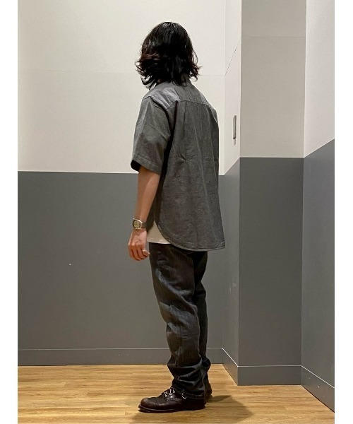 BACK NUMBER(バックナンバー)の「【BACK NUMBER】綿麻プルオーバー半袖シャツ(シャツ/ブラウス・メンズ・ブルー/ブラック・L/XL/M)」の19枚目の写真
