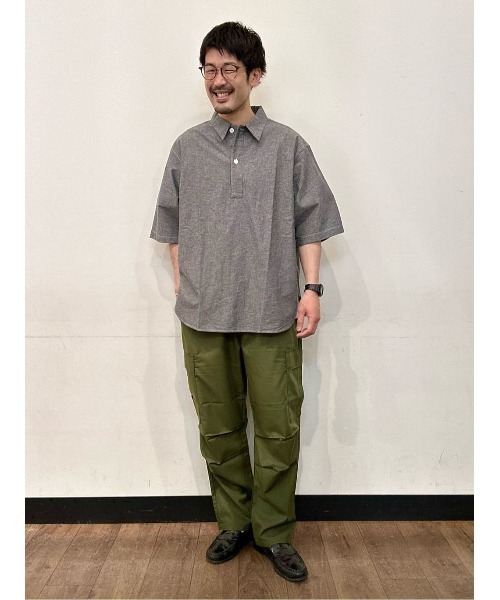 BACK NUMBER(バックナンバー)の「【BACK NUMBER】綿麻プルオーバー半袖シャツ(シャツ/ブラウス・メンズ・ブルー/ブラック・L/XL/M)」の20枚目の写真