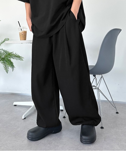 sedacle（セダクル）の「ワイドルーズシルエットスラックスパンツ（スラックス・メンズ・グレー/ブラック・SMALL/MEDIUM/LARGE）」の3枚目の写真