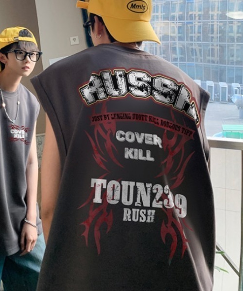 MGV(エムジーヴィー)の「”RUSSH"ノースリーブTシャツ(タンクトップ・メンズ・ホワイト/グレー/ブラック・MEDIUM/LARGE/X-LARGE)」の11枚目の写真