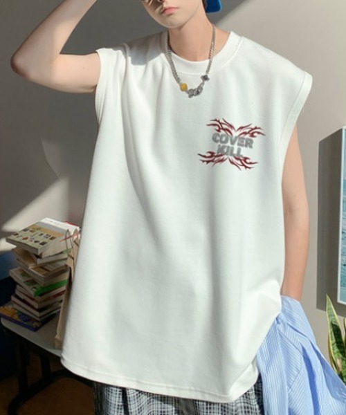 MGV(エムジーヴィー)の「”RUSSH"ノースリーブTシャツ(タンクトップ・メンズ・ホワイト/グレー/ブラック・MEDIUM/LARGE/X-LARGE)」の4枚目の写真