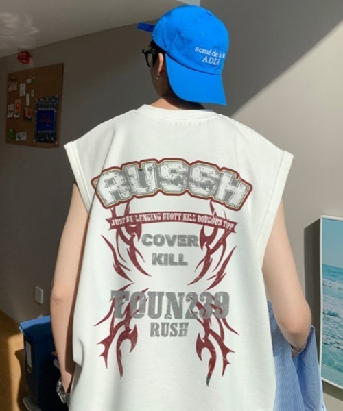 MGV(エムジーヴィー)の「”RUSSH"ノースリーブTシャツ(タンクトップ・メンズ・ホワイト/グレー/ブラック・MEDIUM/LARGE/X-LARGE)」の5枚目の写真