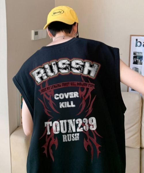 MGV(エムジーヴィー)の「”RUSSH"ノースリーブTシャツ(タンクトップ・メンズ・ホワイト/グレー/ブラック・MEDIUM/LARGE/X-LARGE)」の9枚目の写真