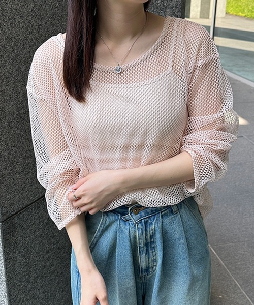 kutir（クティール）の「2wayメッシュリボンカーディガン（カーディガン/ボレロ・レディース・ライトブルー/ブラック/アイボリー・FREE）」の2枚目の写真