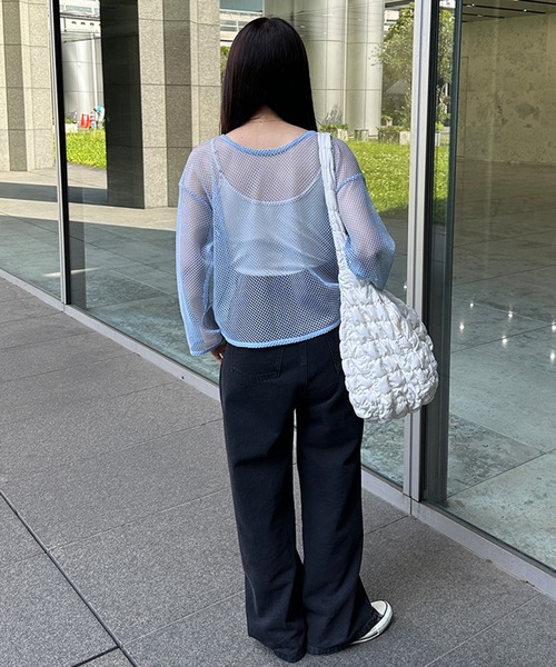 kutir（クティール）の「2wayメッシュリボンカーディガン（カーディガン/ボレロ・レディース・ライトブルー/ブラック/アイボリー・FREE）」の8枚目の写真