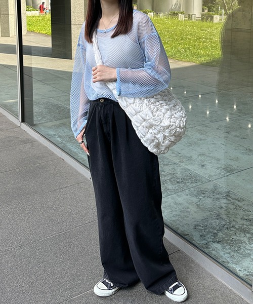 kutir（クティール）の「2wayメッシュリボンカーディガン（カーディガン/ボレロ・レディース・ライトブルー/ブラック/アイボリー・FREE）」の10枚目の写真