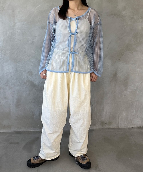 kutir（クティール）の「2wayメッシュリボンカーディガン（カーディガン/ボレロ・レディース・ライトブルー/ブラック/アイボリー・FREE）」の14枚目の写真