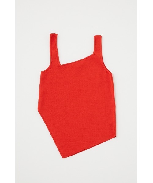 MOUSSY(マウジー)の「ASYMMETRY HEM KNIT タンクトップ(タンクトップ・レディース・レッド/オフホワイト/ライム/グレー・FREE)」の4枚目の写真