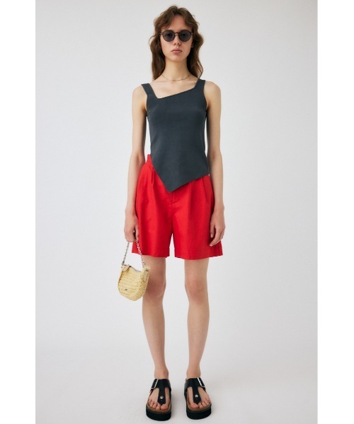 MOUSSY(マウジー)の「ASYMMETRY HEM KNIT タンクトップ(タンクトップ・レディース・レッド/オフホワイト/ライム/グレー・FREE)」の6枚目の写真
