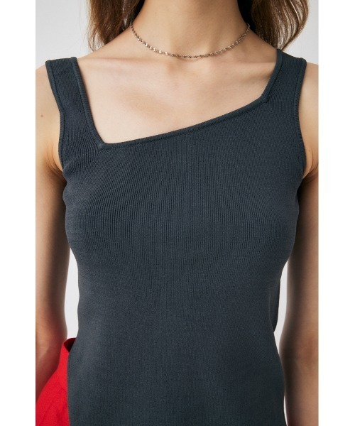MOUSSY(マウジー)の「ASYMMETRY HEM KNIT タンクトップ(タンクトップ・レディース・レッド/オフホワイト/ライム/グレー・FREE)」の9枚目の写真